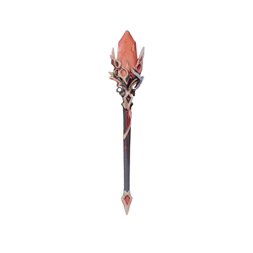 Red Arcane Village · glowing arcane staff