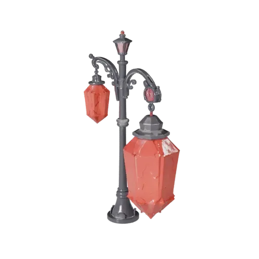 Red Arcane Village · magic crystal lamp