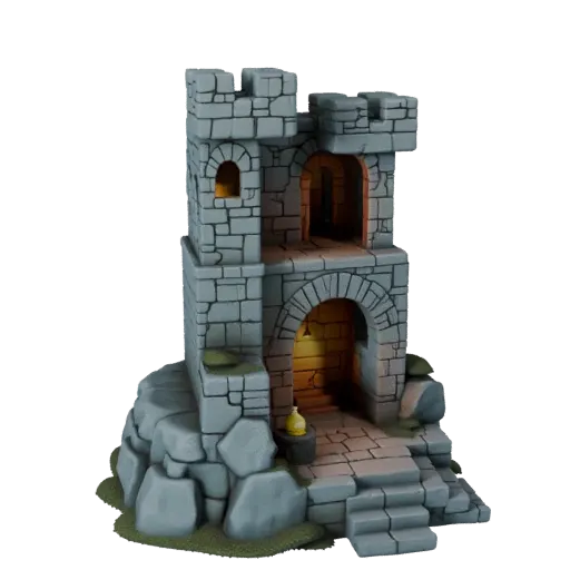 Red Arcane Village · mage tower study interior