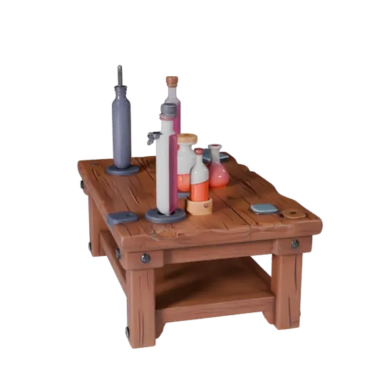 Red Arcane Village · alchemists workbench