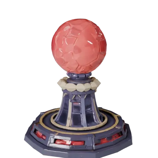 Red Arcane Village · glowing crystal orb